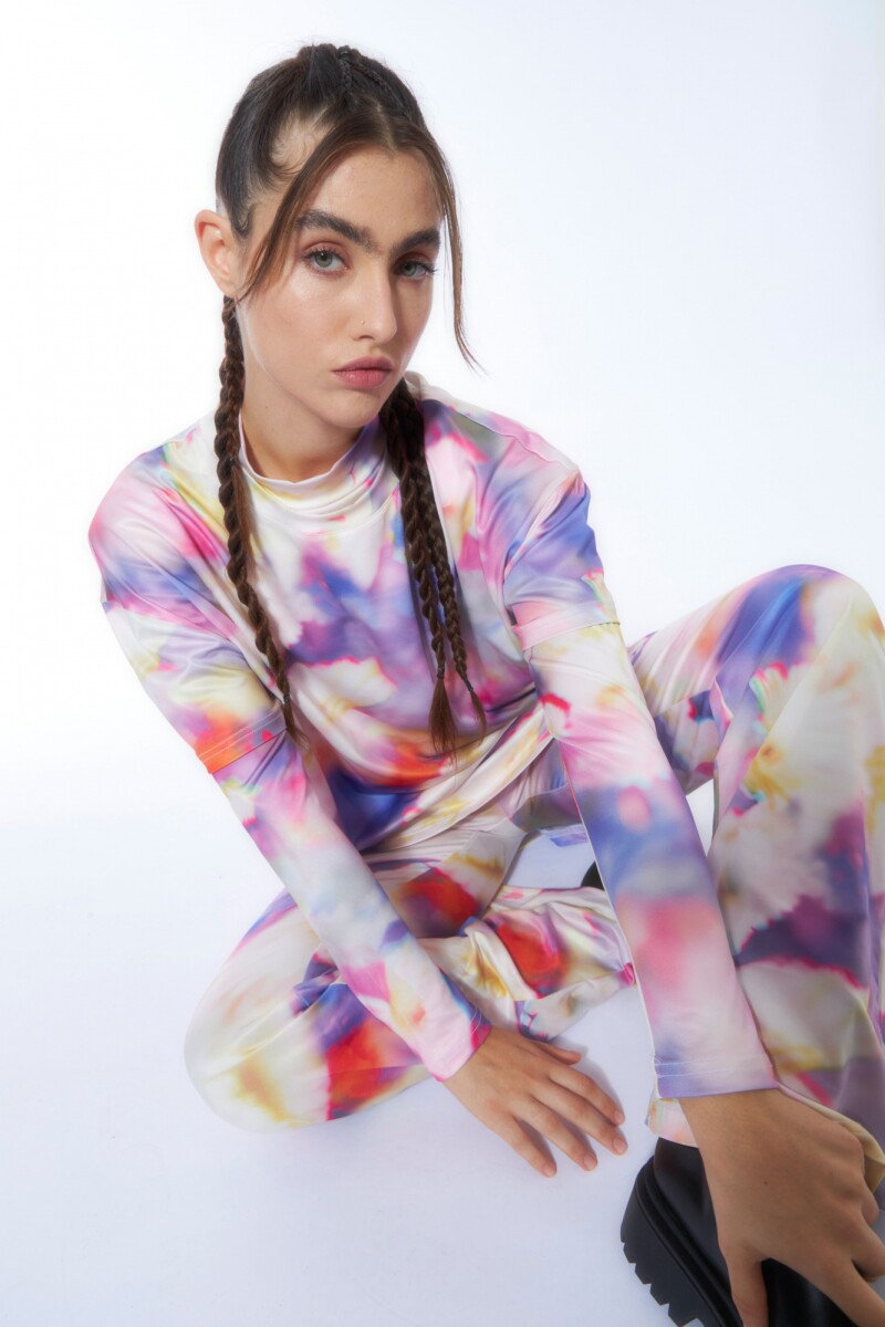 Pantalón floral multicolor