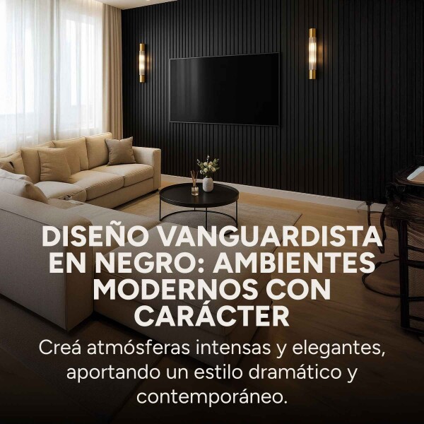 Pack x50 Wpc Simil Madera Wall Panel Lambrin 2.90x16.7 Color Negro