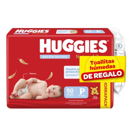 Pañales Huggies Natural Care P x 50 + Toallitas Húmedas x 48 Pañales Huggies Natural Care P x 50 + Toallitas Húmedas x 48