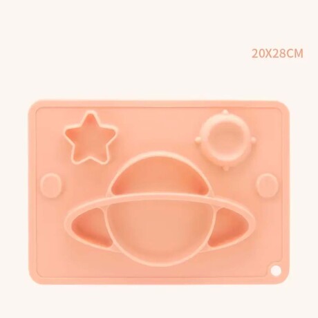 Platos c/Formas en Tapete Individual Comida Bebé en Silicona Salmón