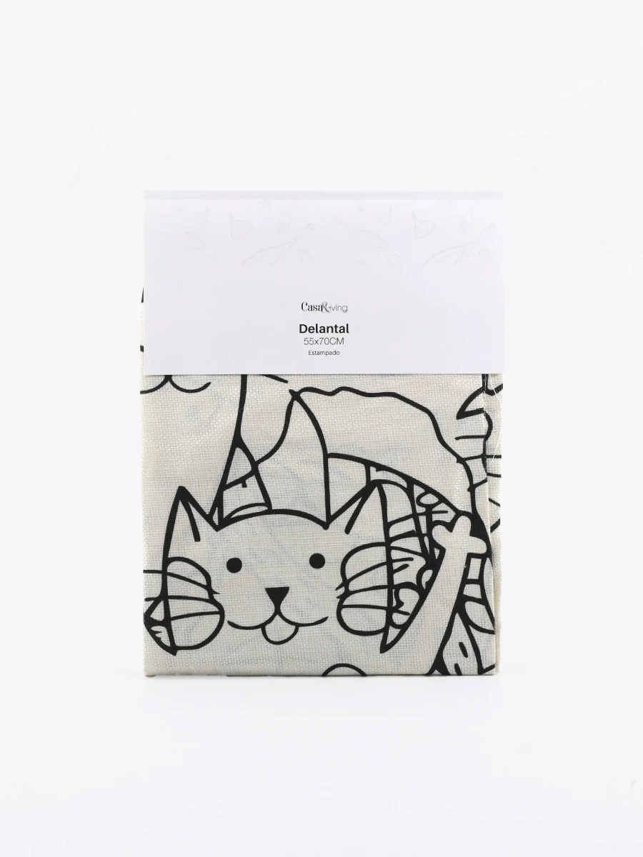DELANTAL CATS - NATURAL 