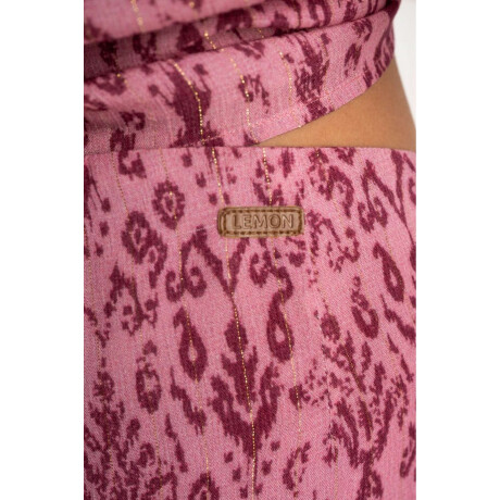 Skort Estampado Lurex Rosa