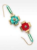 Pendientes De Cruz Esmaltada multicolor