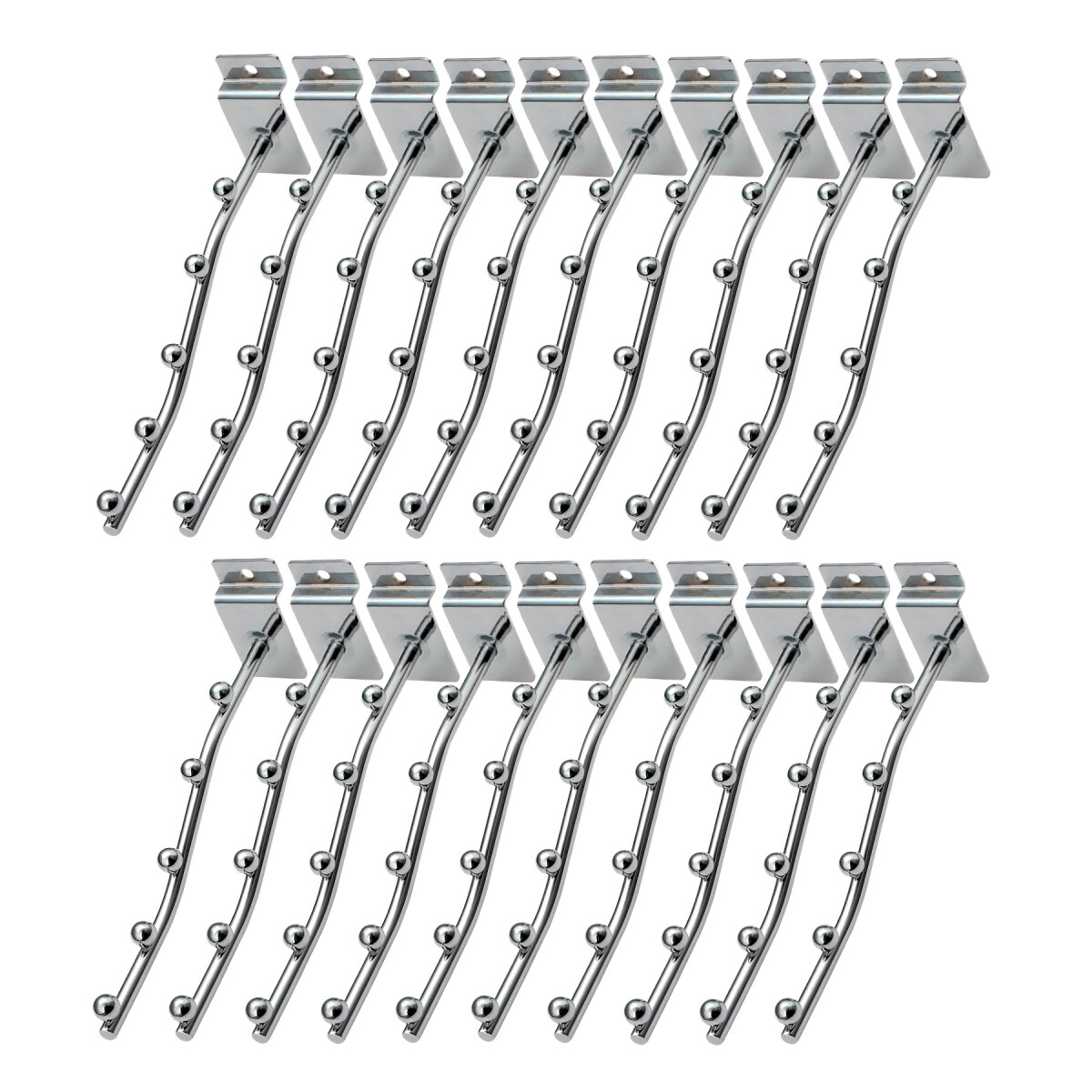 Pack X20 Ganchos Metálicos 18x6cm P/ Panel Ranurado Perchas 