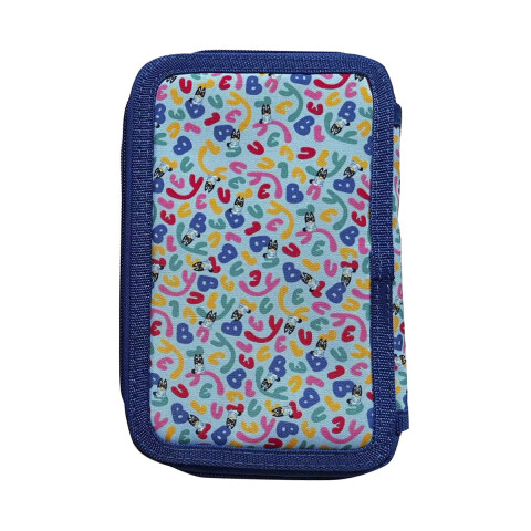 Cartuchera Infantil Bluey 3 Pisos con Cierre 13 x 20 cm U