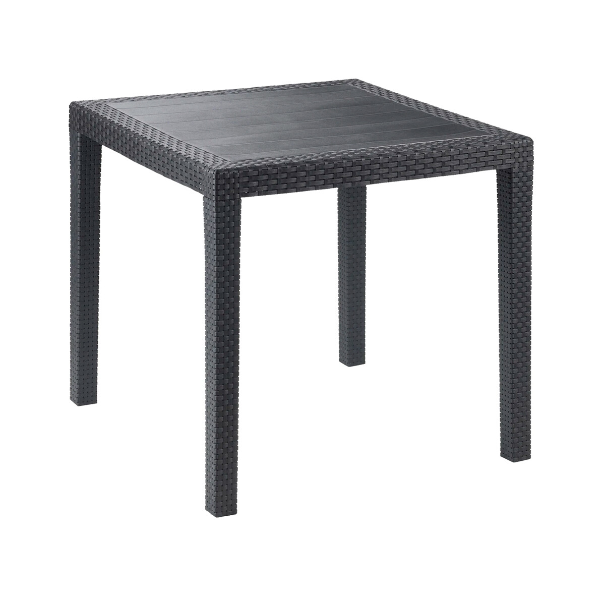 Mesa De Patio King Antracite Simil Rattan Pvc 