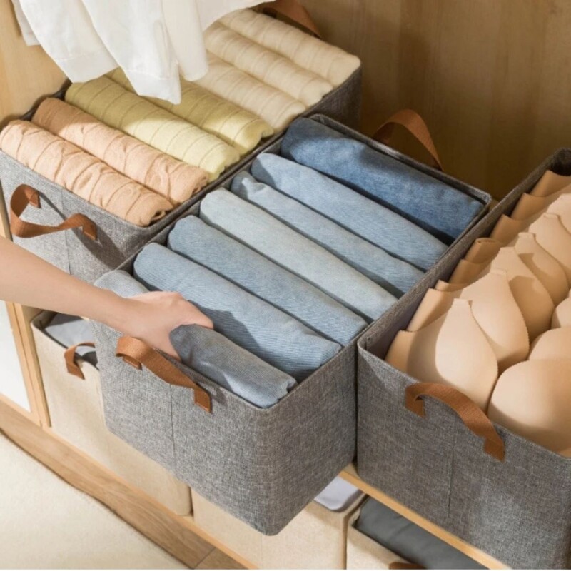 Organizador Plegable Con Estructura Metálica Almacenar Color Beige Organizador Plegable Con Estructura Metálica Almacenar Color Beige