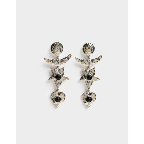 Aros Colgantes Largos De Metal Plateado