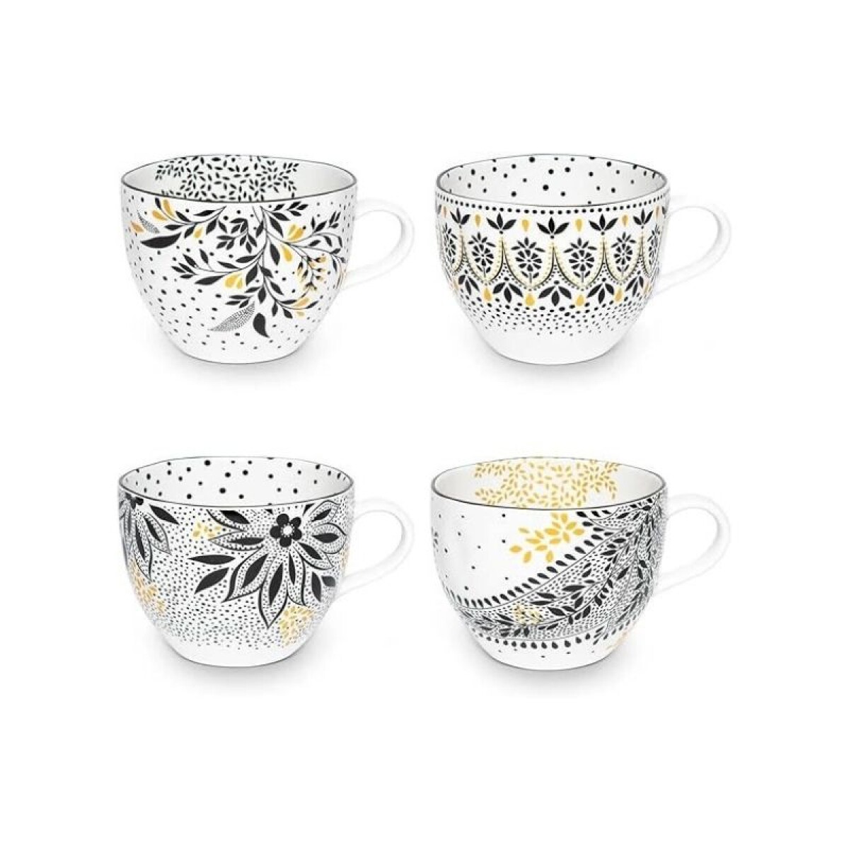 PORTMEIRION S MILLER ARTISANNE NOIR MUG X4 