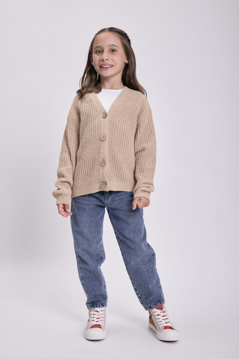 Saco tejido fantasía Beige