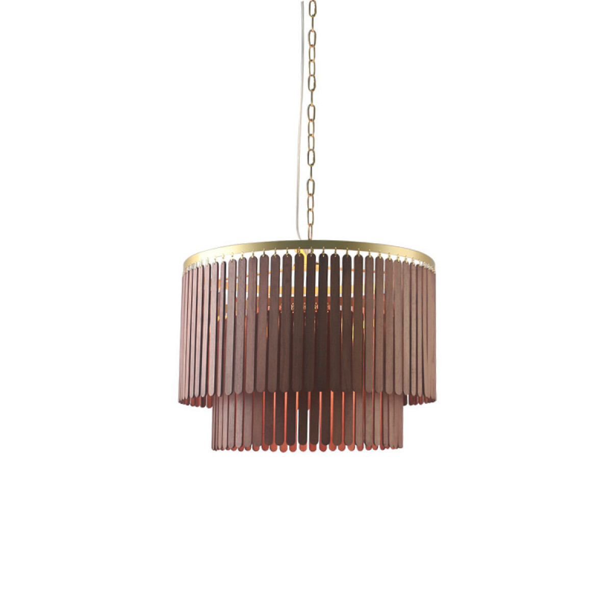 Lámpara colgante cilíndrica varilla madera 400mm - IX9536 