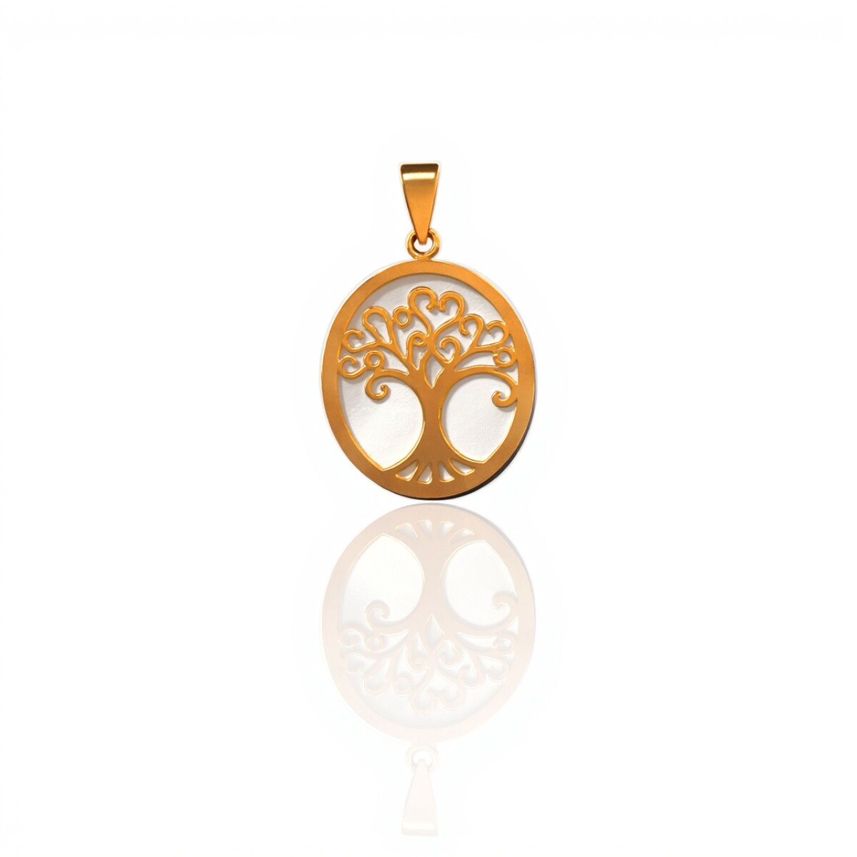 Dije Árbol de la vida-Oro bajo-Piedra Nácar-CP8565 - conpiedra 