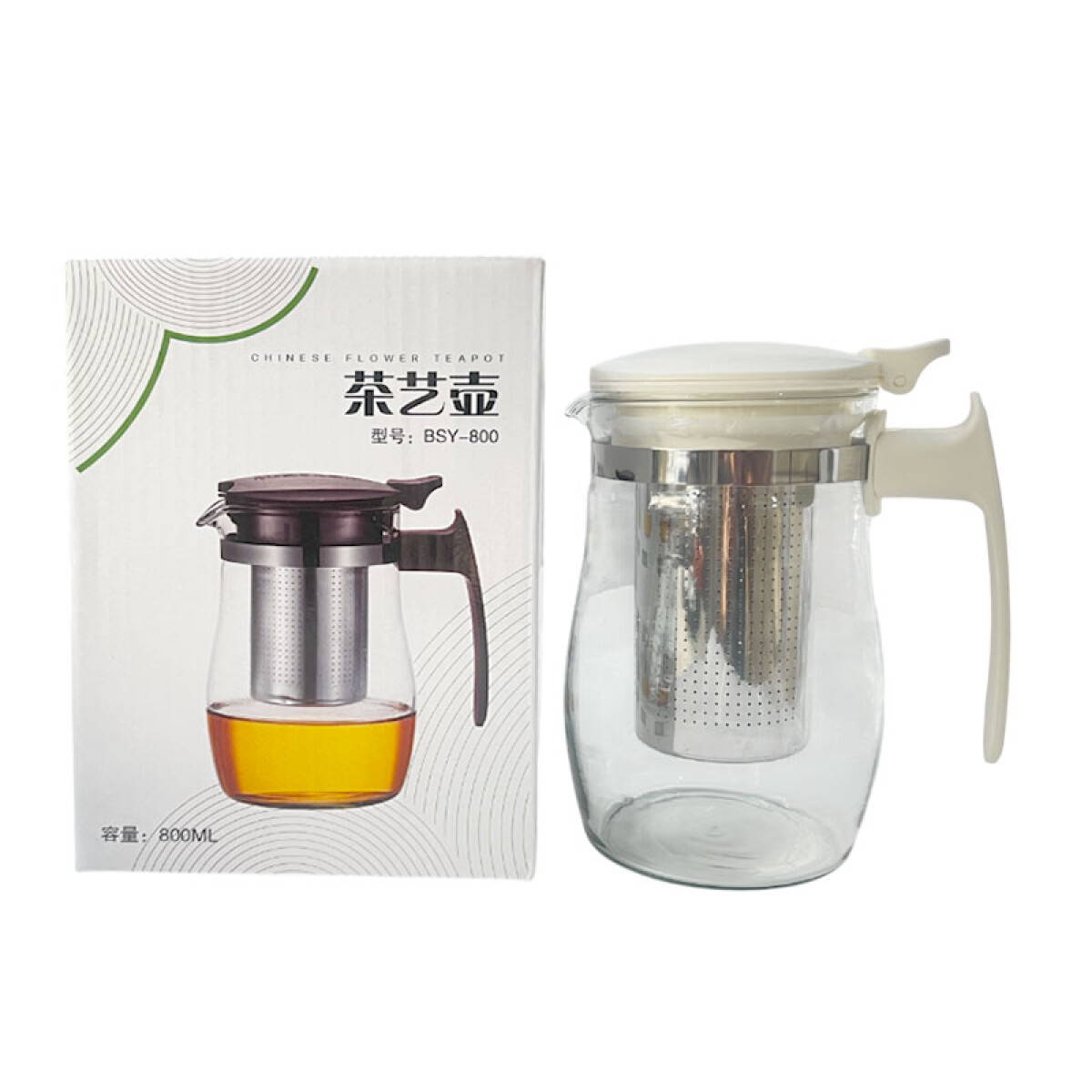 Tetera de vidrio con filtro 800ml - Tetera De Vidrio Con Filtro 800ml 