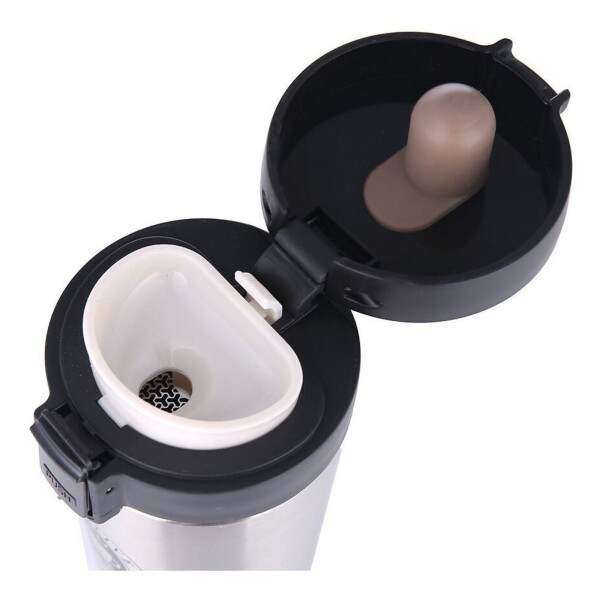 Pack X2 Vaso Taza Térmico Botella 380ml Abre Facil Cafe Te Color Variante Plateado