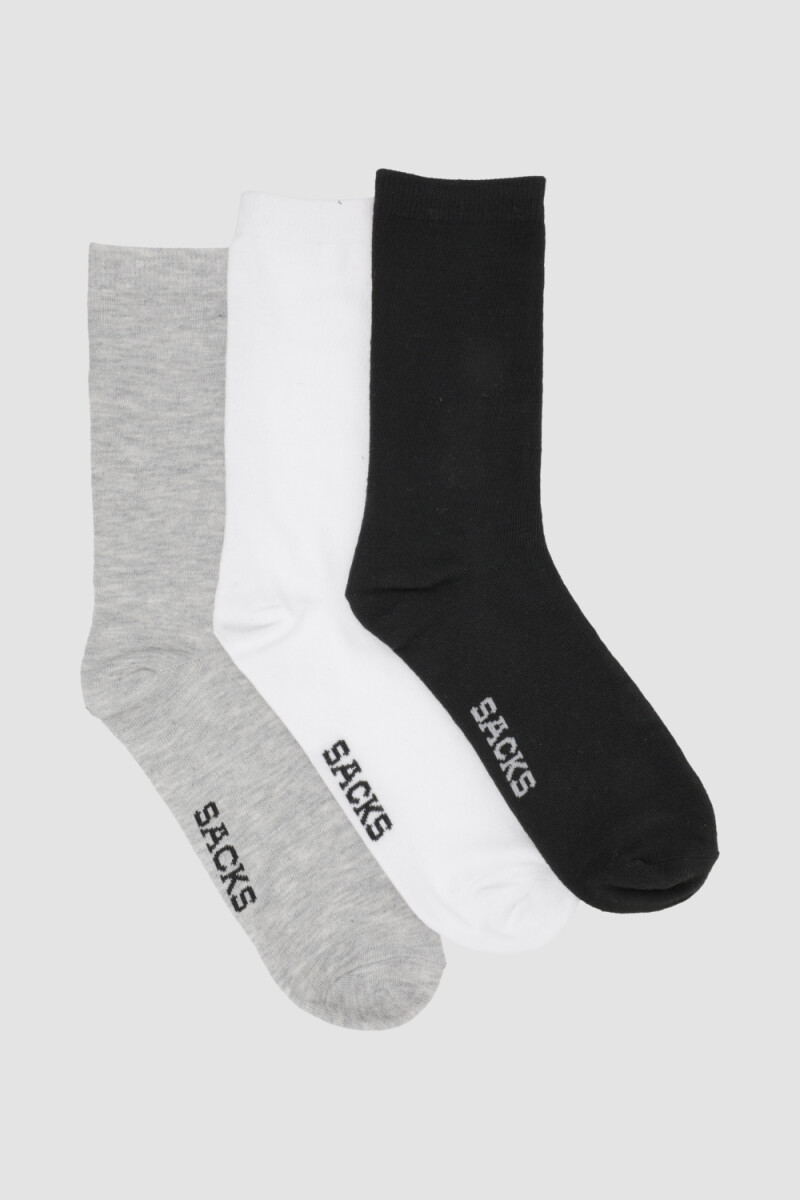 Pack x 3 medias hombre lisas media caña Variante 42