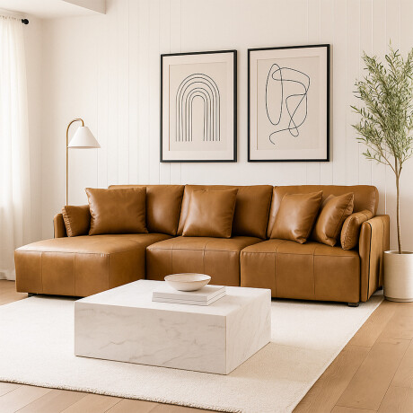 Rinconera Torino - Cuero Natural - Chaise Izquierdo 1016 (Nozes)