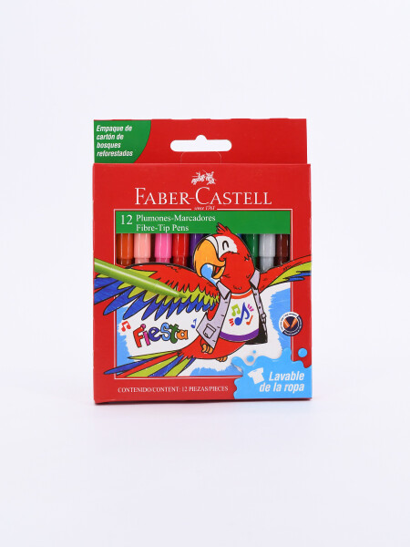 MARCADORES FINOS X 12 FABER CASTELL MULTICOLOR