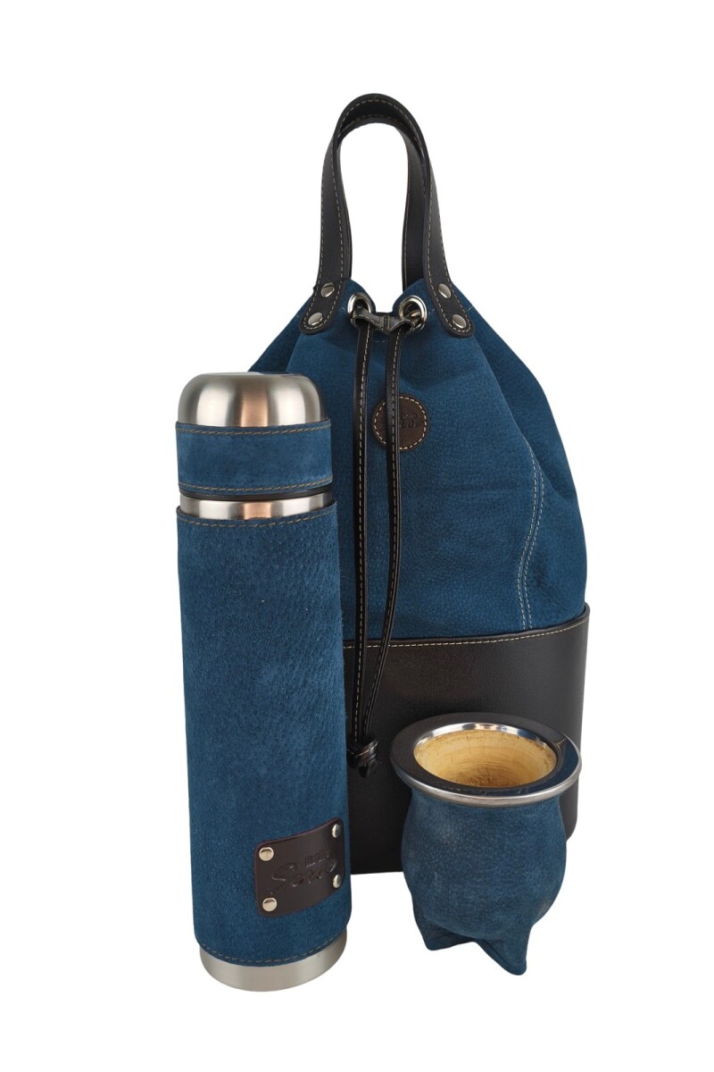 Set matero de lujo en cuero Azul
