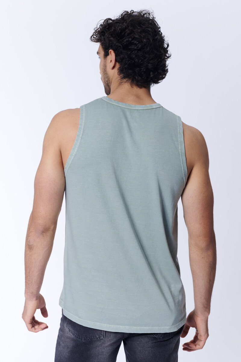 Remera sin manga lavada Verde