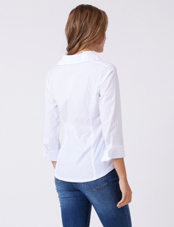 Camisa Stretch & Alforzas BLANCO