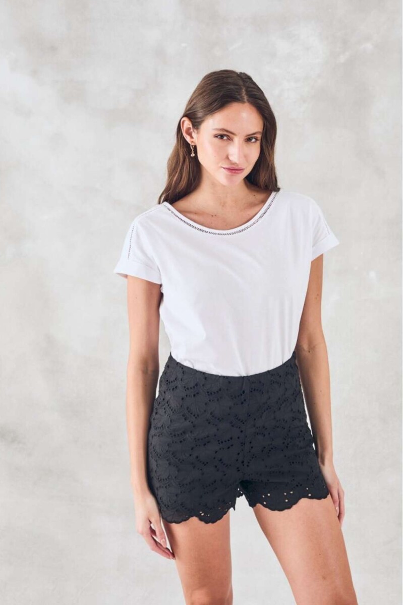 Remera Algodon Peinado - Blanco 