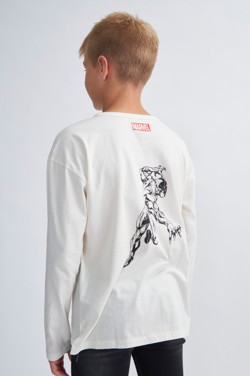 Camiseta manga larga estampada Blanco Marvel