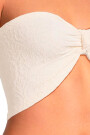 FLORAL FRILLS KNOTTED BANDEAU Crema