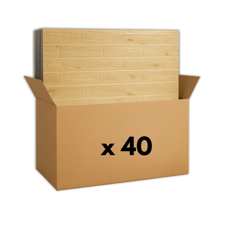 40 Placas Revestimiento Pared Autoadhesiva 70x77cm Promo X40 Madera Clara