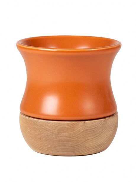 Kit Termo 1lt. Premium + Mate Cerámica base Madera Terracota