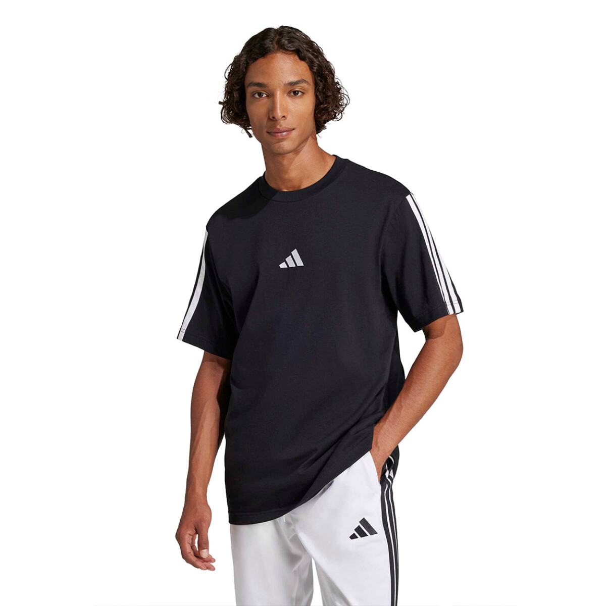 ADIDAS REMERA M 3S SJ T B - Negro-Blanco 