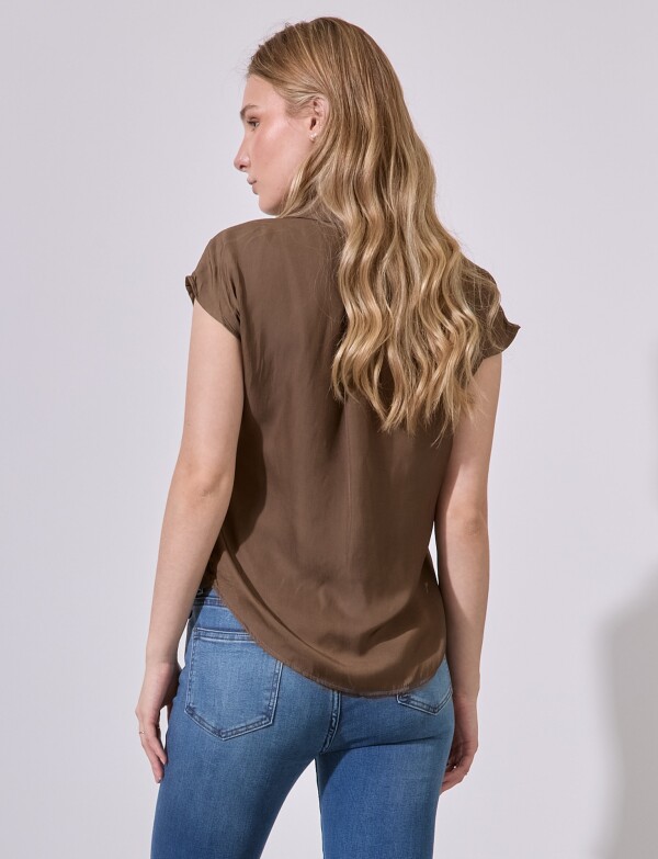 Camisa Saten MARRON