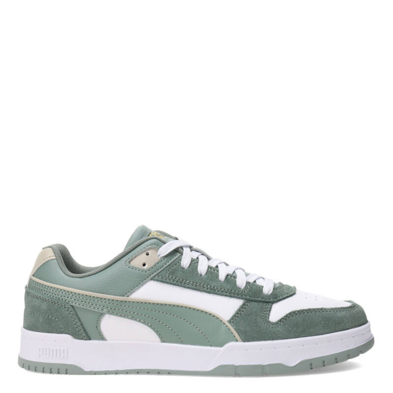 Championes de Hombre Puma Game Low SD Blanco - Verde - Amarillo Arena
