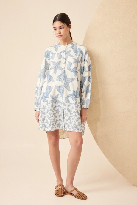 VESTIDO CAMISERO CRETA CELESTE