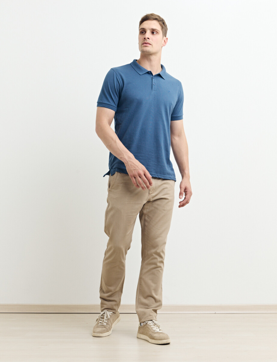 520680 REMERA HARRINGTON LABEL Azul Piedra