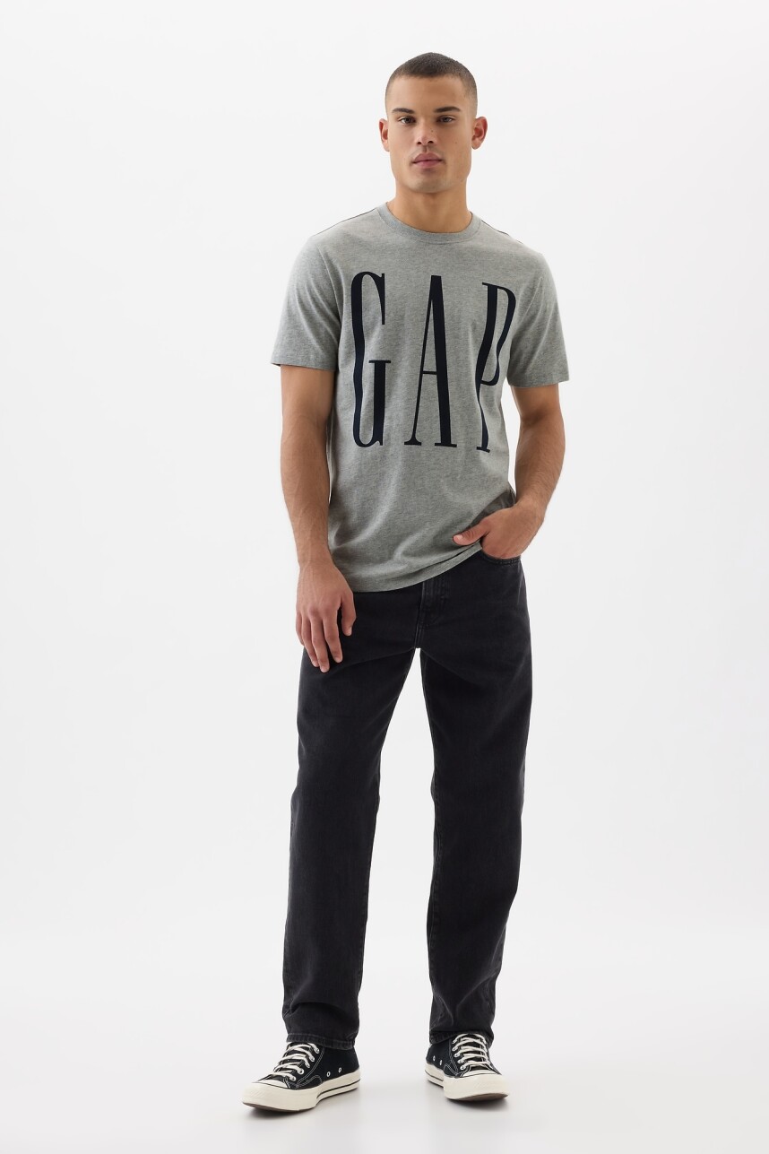 Remera Logo Gap Manga Corta Hombre Heather Grey