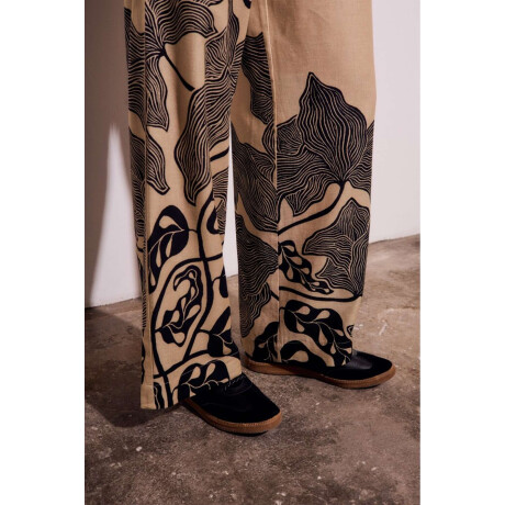Pantalon Con Lino Print