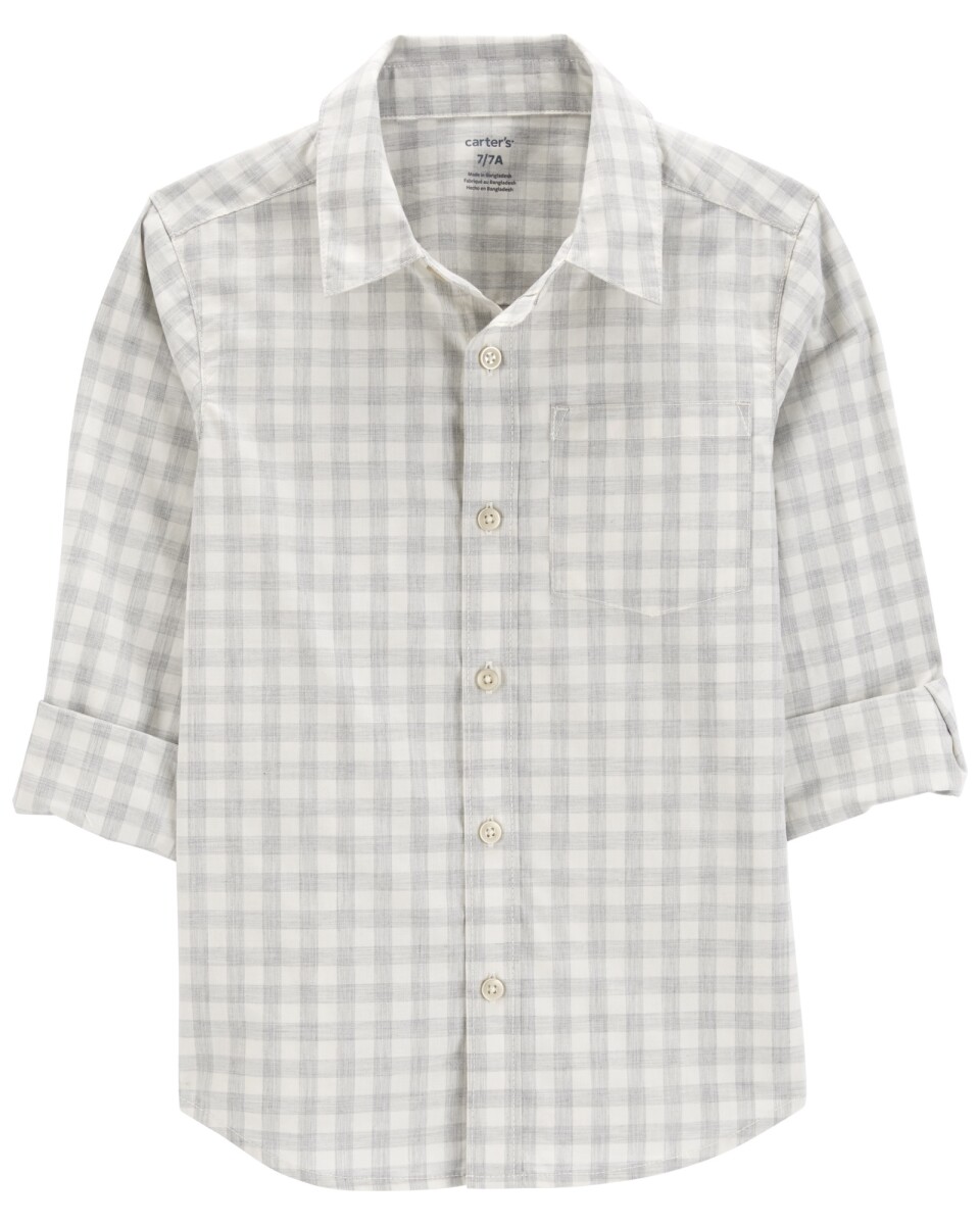 Camisa de popelina, diseño a cuadros 