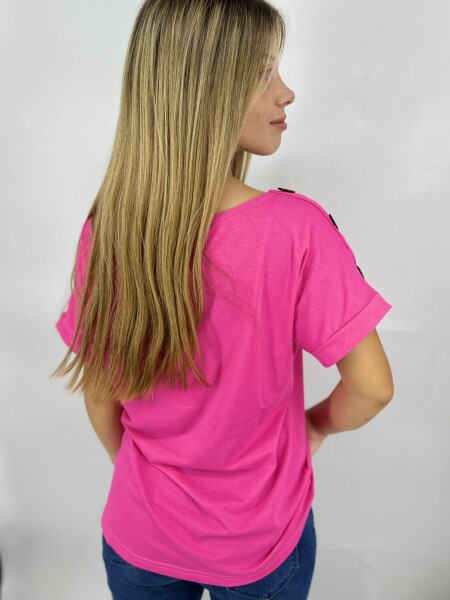 T-SHIRT SLOWLY C238 FUCSIA