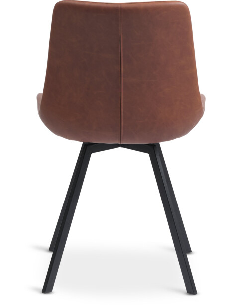 Silla de comedor HYGUM giratoria polipiel cognac/negro Silla de comedor HYGUM giratoria polipiel cognac/negro