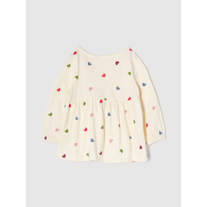 BF LS TUNIC MULTI HEART MILK