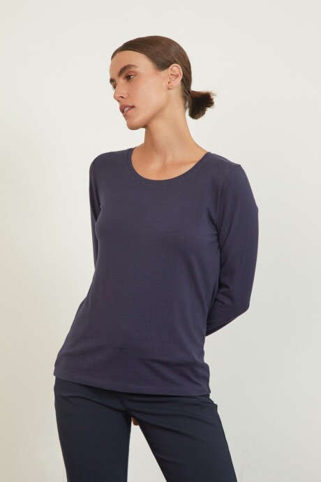 Remera clasica a la base azul marino