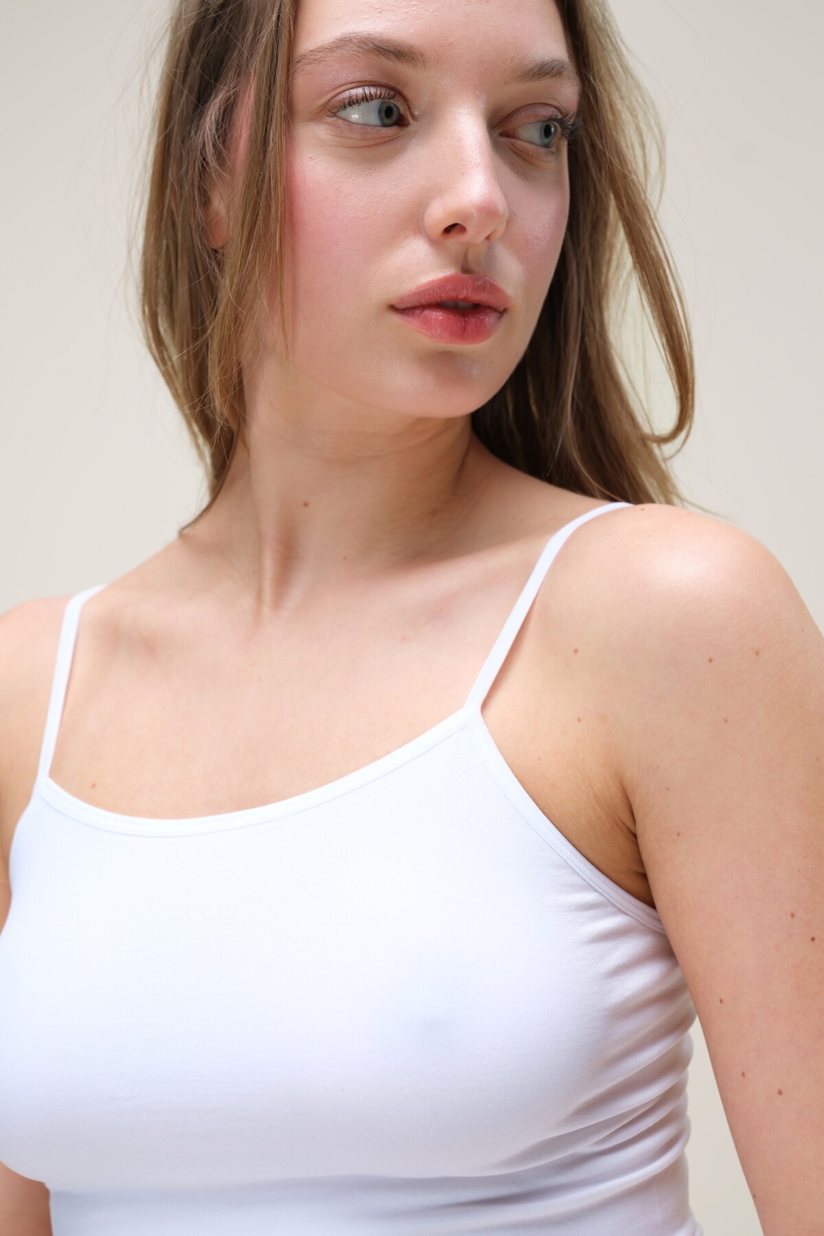 Musculosa Fina Seamless Blanco