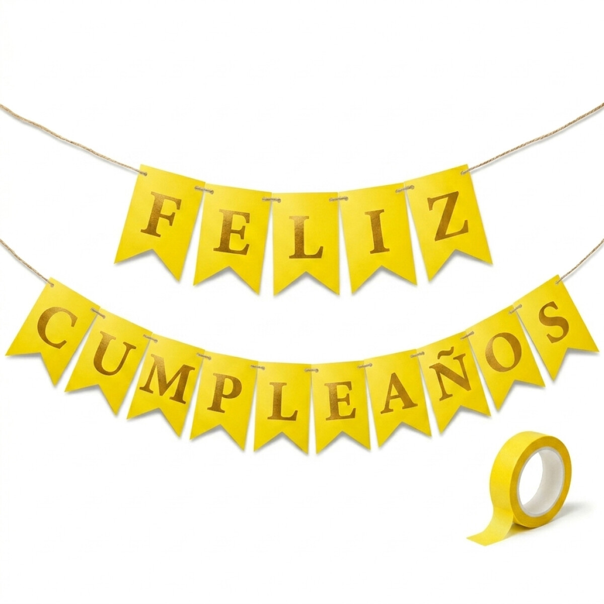 Cartel Feliz Cumple - Amarillo 