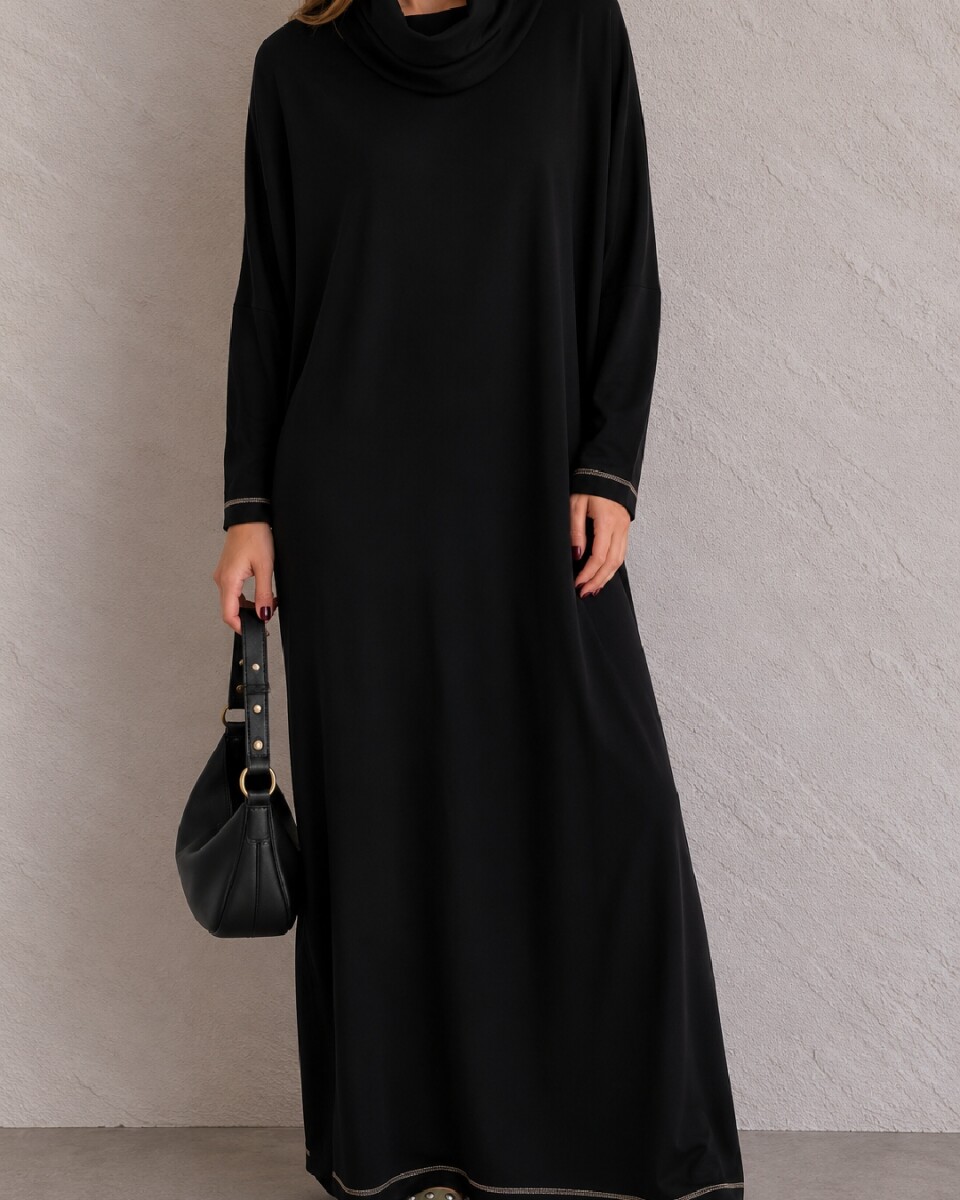 outlet - Vestido lanilla negro 