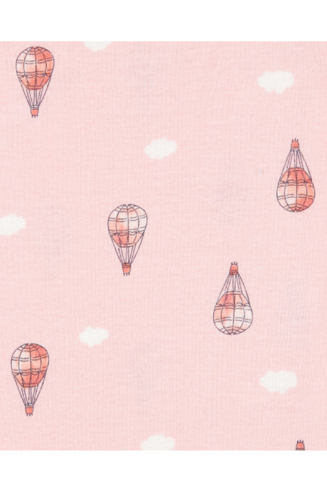 Pijama cuatro piezas de algodón, dos pantalones y dos remeras, diseño globo Sin color