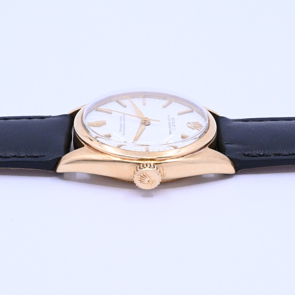 Rolex Oyster Perpetual 6084 oro 18k amarillo 34 mm año 1951. Malla de cuero Rolex Oyster Perpetual 6084 oro 18k amarillo 34 mm año 1951. Malla de cuero