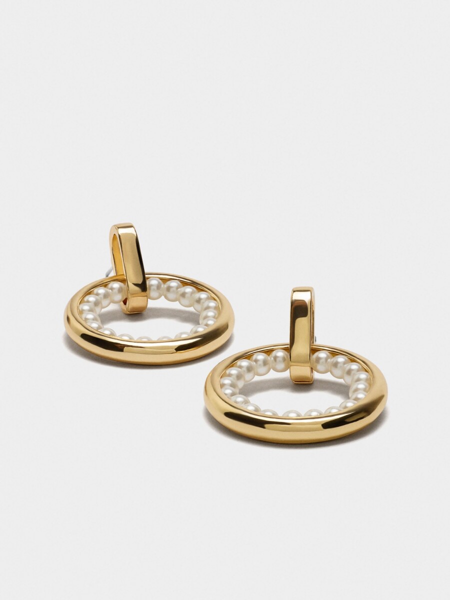 Aros Con Perlas blanco
