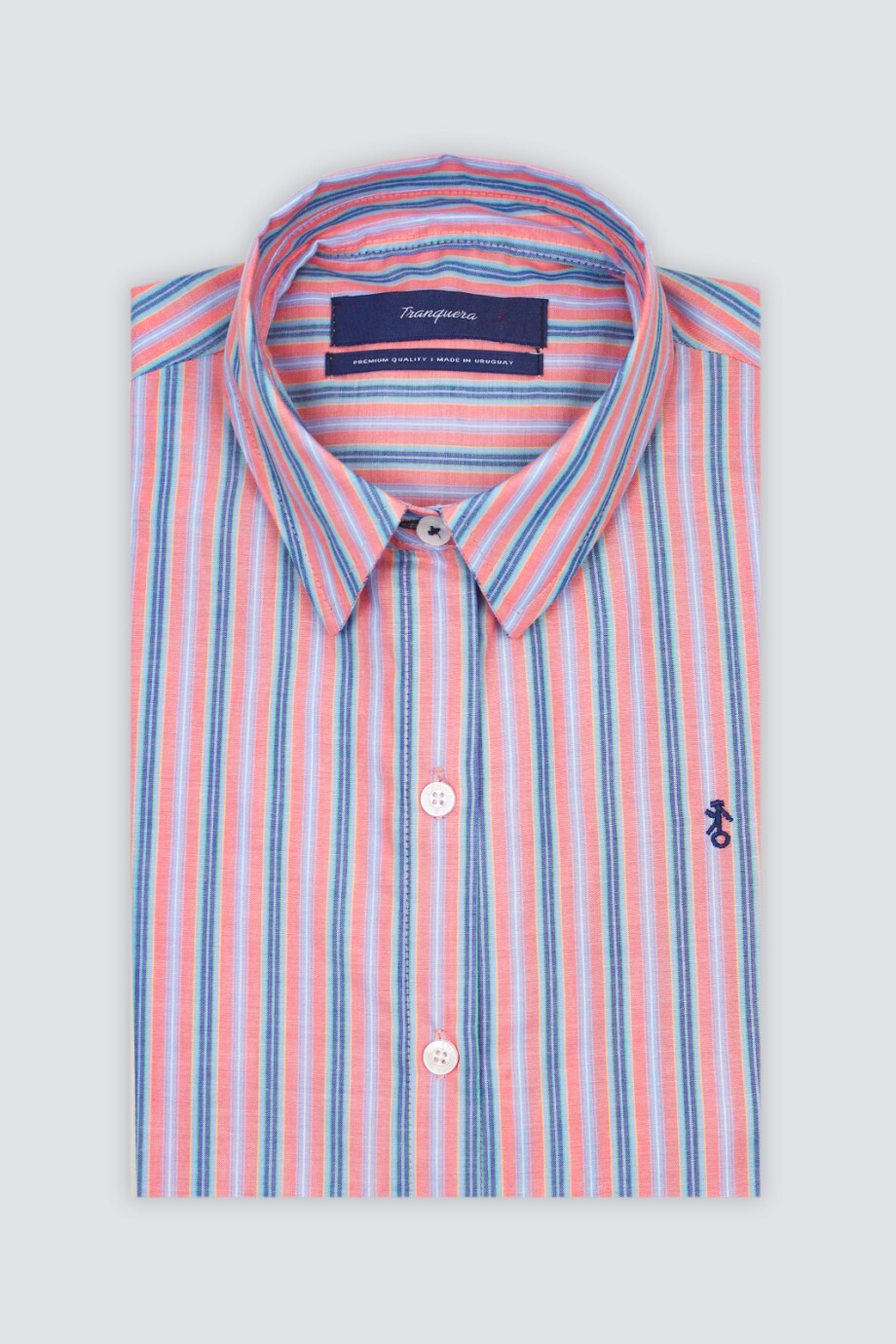 Camisa Dama Emi Raya Coral con Celeste