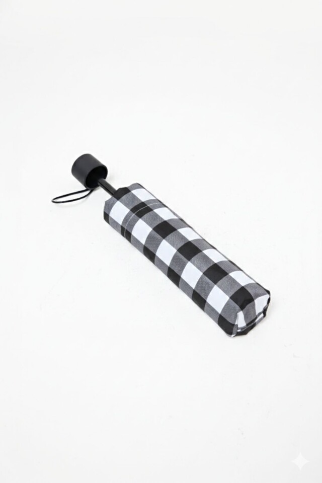 Paraguas cuadros negro