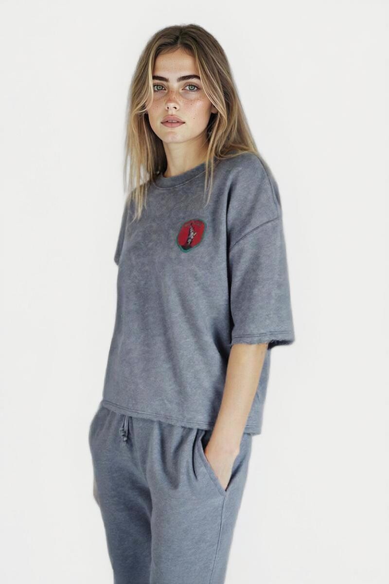 Remera Greta Gris oscuro